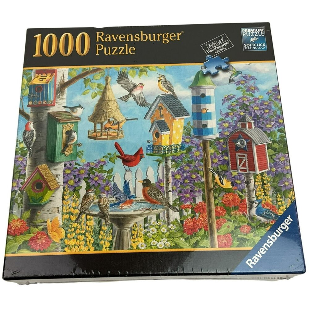 Ravensburger 1000-Piece  Premium Jigsaw Puzzle “Home Tweet Home” Birdhouse Garde